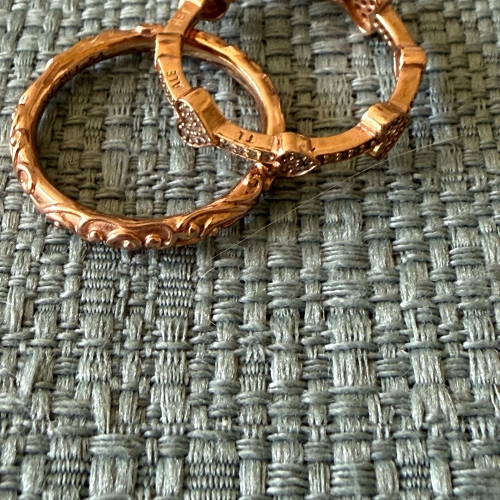 Gold Heart and floral Pandora Women's Ring Set - Picture 3 of 4